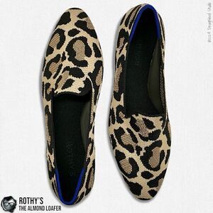 ROTHY’S ALMOND TOE LOAFER IN DESERT CAT LEOPARD PRINT WOMEN’S 9 SLIP ON SHOES
